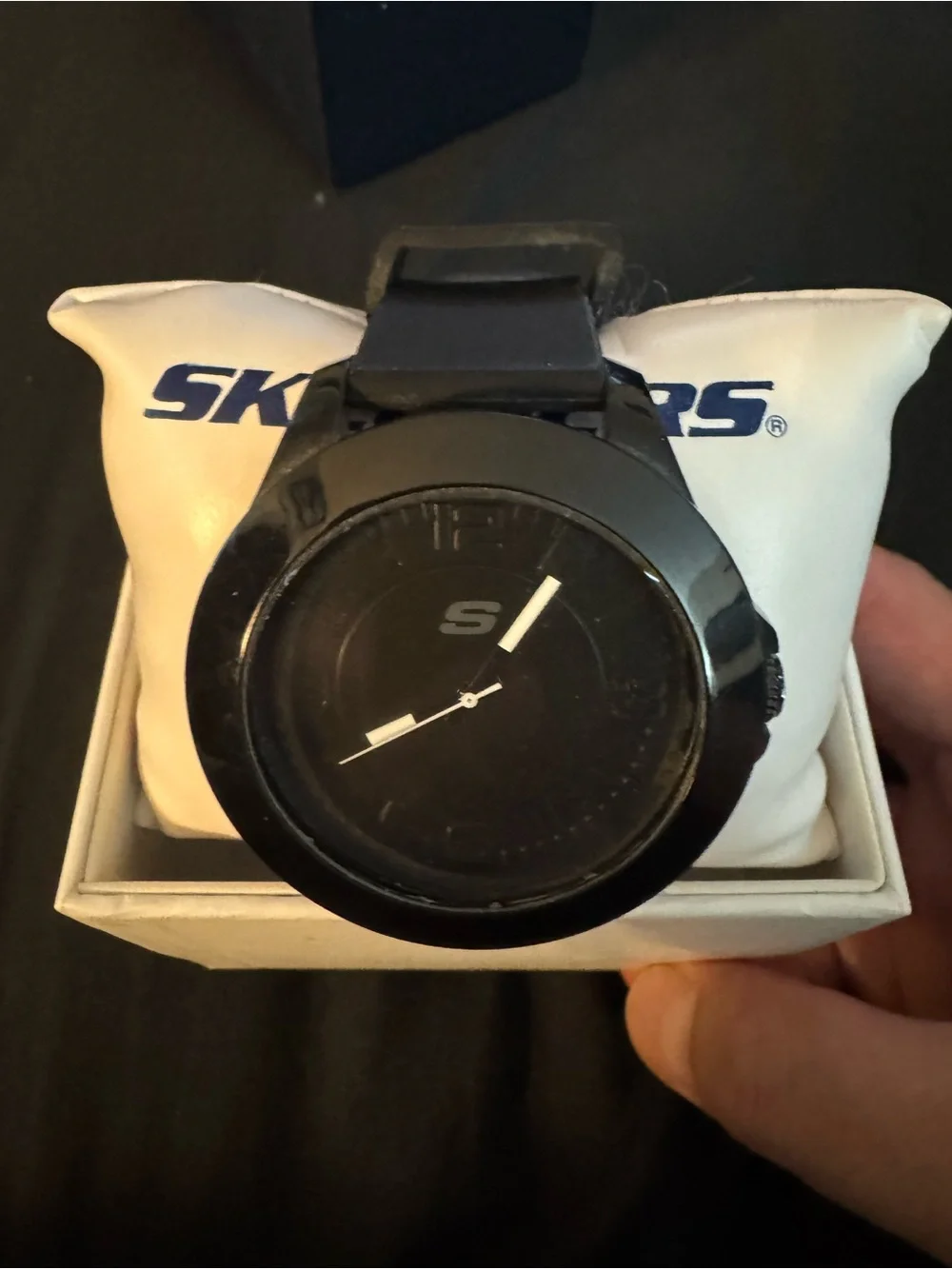 Skechers Black Minimalist Analog Watch with White Hands